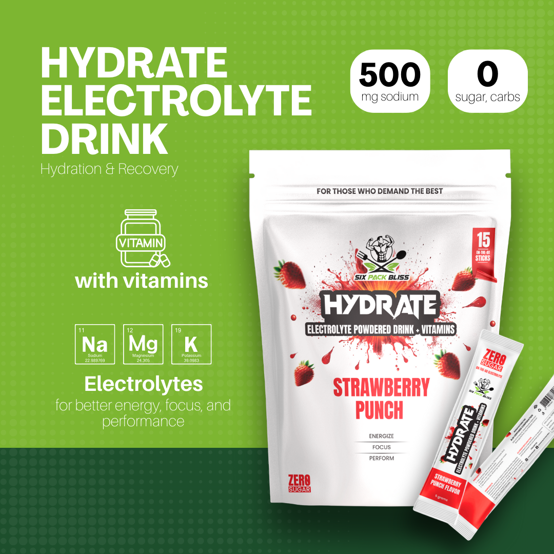 Hydrate by Six Pack Bliss (1 Pouch, 15 Servings)